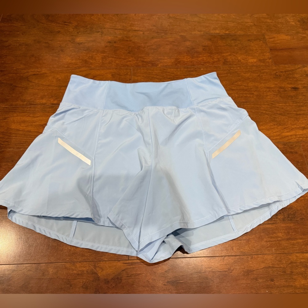 Lucky in Love Pale Blue Athletic Skort Shorts